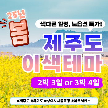 여름맞이 제주 2박 3일, 3박 4일 이색테마 노옵션 특가!!!