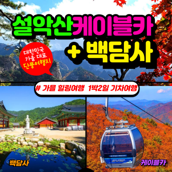 부산출발  설악산  케이블카+백담사 가을 힐링여행 1박2일  기차여행