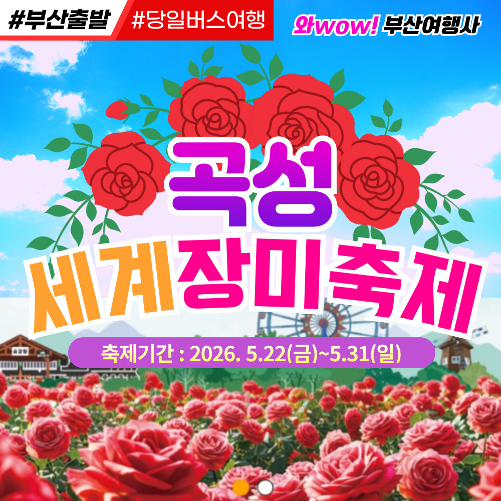 [부산출발]  곡성 세계장미축제 당일버스여행